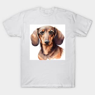 Watercolor Dachshund Portrait T-Shirt